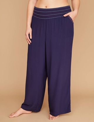 Lane Bryant + Smocked Waistband Woven Cover-Up Pant