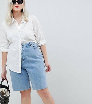 ASOS + Denim High Rise Longline Short