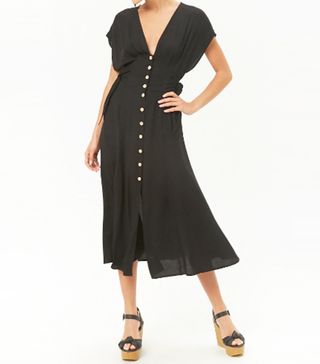 Forever 21 + Button-Front Midi Dress