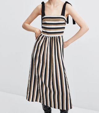 Zara + Striped Midi Dress