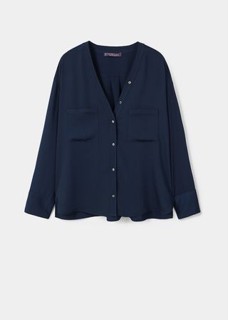 Violeta by Mango + Pockets Flowy Shirt