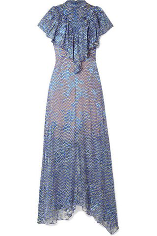 Preen by Thornton Bregazzi + Lyla Ruffled Printed Devoré-Chiffon Maxi Dress