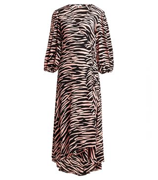 Ganni + Lindale Tiger-Print Wrap Dress