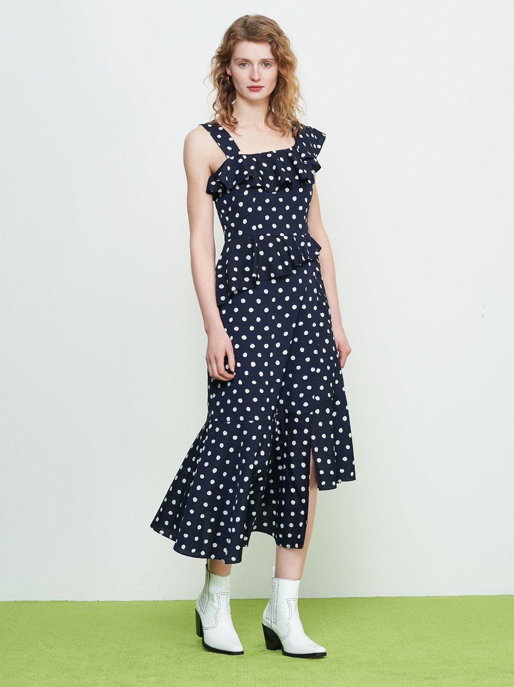 Kitri + Polka Dot Frill Dress