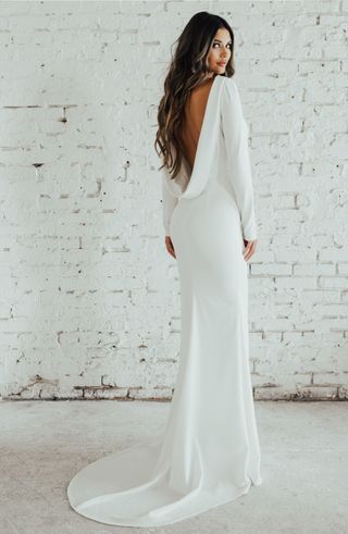 Noel and Jean by Katie May + Cowl Back Crepe Gown