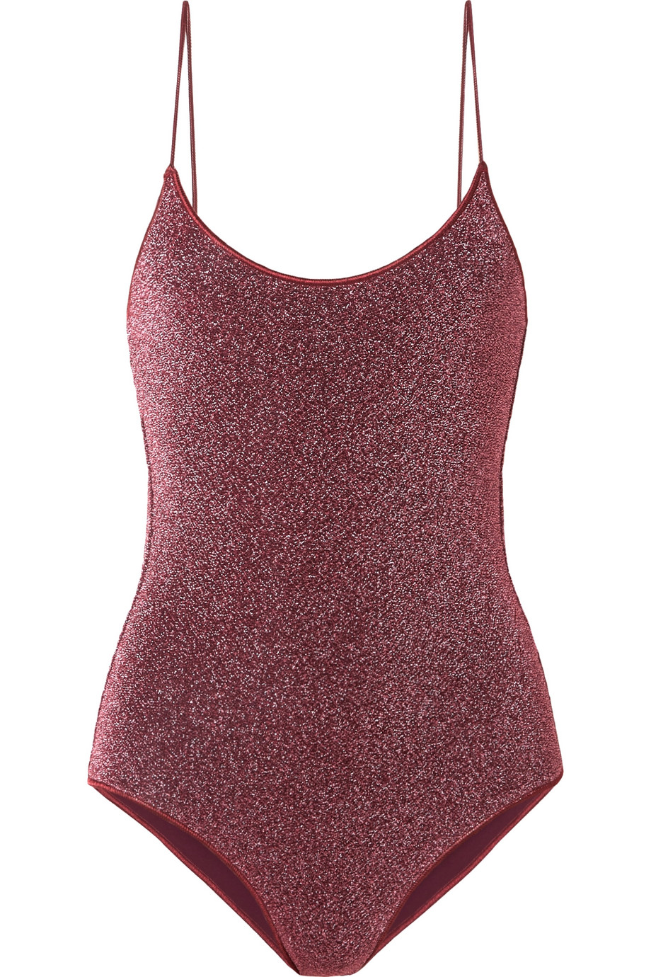 Oseree + Lumière Stretch-Lurex Swimsuit