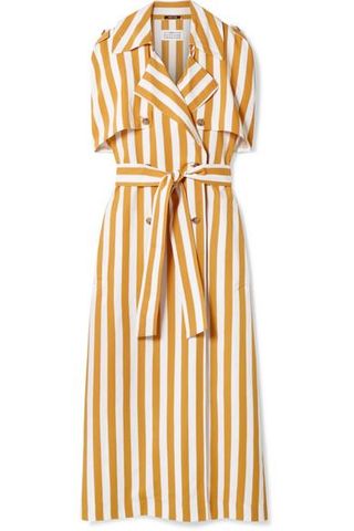 Maison Margiela + Striped Crepe Maxi Dress