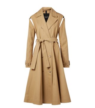 CALVIN KLEIN 205 W39 NYC + Convertible Double-breasted Cotton-twill Trench Coat