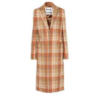 Acne Studios + Checked Wool-Blend Coat