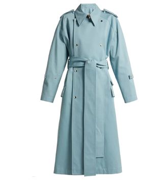 Acne + Double-Breasted Cotton Trench Coat