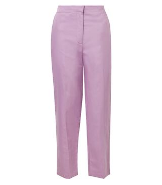 Marks and Spencer + Linen Rich Straight Ankle Grazer Trousers