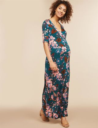 Jessica Simpson + Cross Back Maternity Maxi Dress