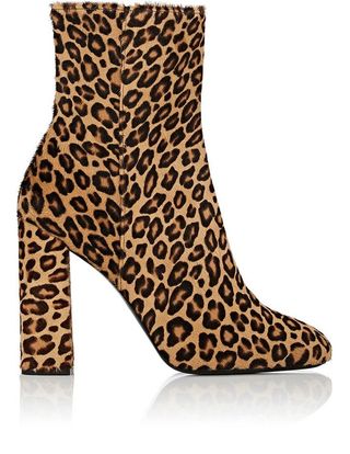 Barneys New York + Leopard Calf Hair Ankle Boots