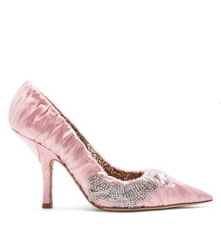 Paciotti by Midnight + Crystal-Embellished Ruched Satin Pumps