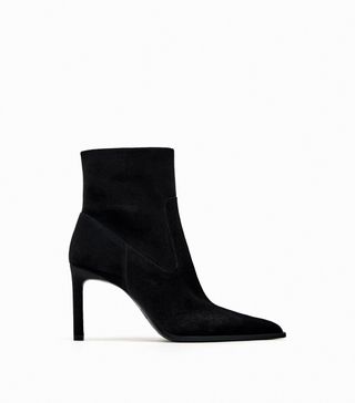 Zara + Velvet Heeled Ankle Boots