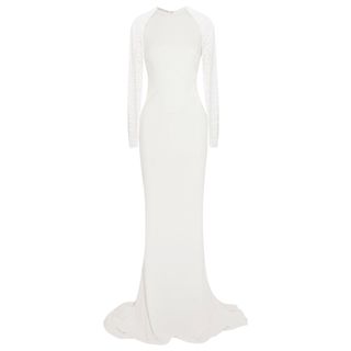 Stella McCartney + Embroidered Lace and Cady Gown