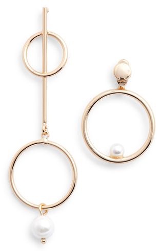 Danielle Nicole + Mismatched Imitation Pearl Statement Earrings