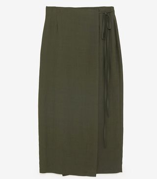 Zara + Wrap Style Midi Skirt