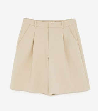 Zara + Pleated Bermuda Shorts