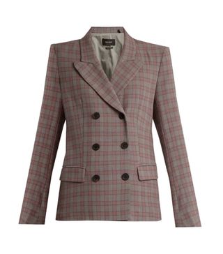 Isabel Marant + Kerena Double-Breasted Checked Cotton Blazer