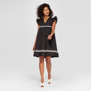 Who What Wear x Target + Frill Sleeve Ric Rac Mini Dress