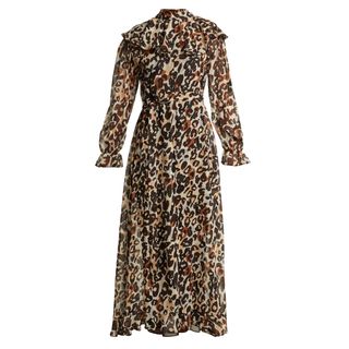 Sonia Rykiel + Leopard-Print Silk Maxi Dress