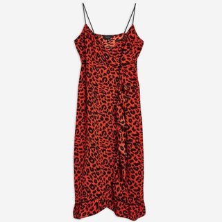 Topshop + Animal Ruffle Slip Dress