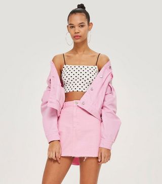 Topshop + Bubblegum Denim Jacket and High Waisted Skirt Set