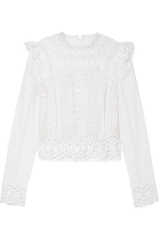 Zimmermann + Laelia Lace-Trimmed Broderie Anglaise Cotton Top