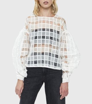 Stelen + Eda Mesh Tie-Back Blouse