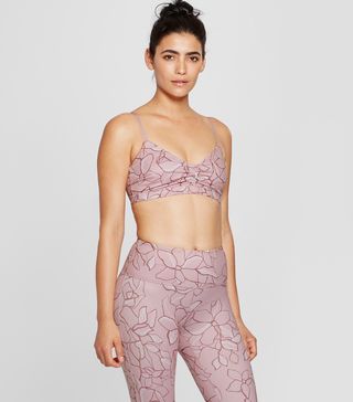 JoyLab + Comfort Printed Sports Bra With Ruching