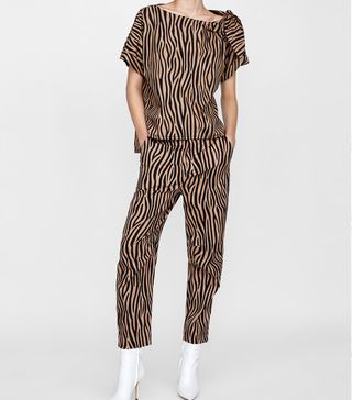 Zara + Two-Toned Printed Pants