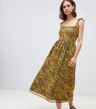 Ichi + Tiger Print Maxi Dress