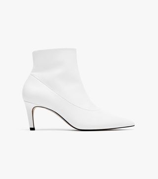 Zara + Leather High-Heel Ankle Boot