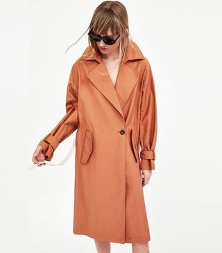 Zara + Trench Coat With Contrasting Belt