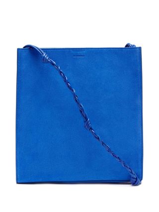 Jil Sander + Tangle medium braided-strap suede shoulder bag