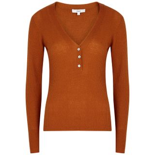 Vince + Henley Burnt Orange Cashmere Jumper