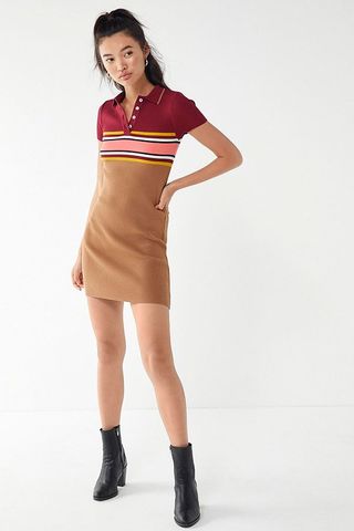Urban Outfitters + Striped Button-Down Polo Dress