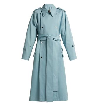 Acne + Double-Breasted Cotton Trench Coat