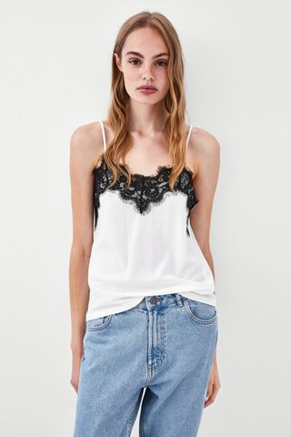 Zara + Strappy Lingerie-Style Top