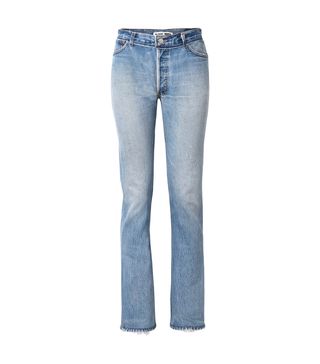 Re/Done + Levi's + Distressed High-Rise Straight-Leg Jeans