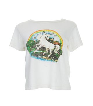Re/Done + Unicorn Dream Graphic Tee in Vintage White