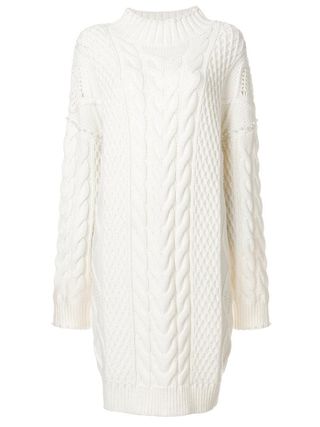 Karl Lagerfeld + Embellished Cable Knit Dress