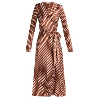Diane von Furstenberg + Baker Polka-Dot Wrap Around Silk Dress