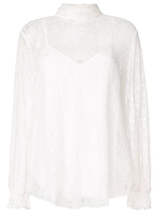 See by Chloé + Lace Turtleneck Blouse
