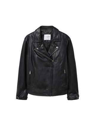 Violeta by Mango + Leather Biker Jacket