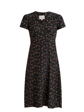 HVN + Morgan Floral-Print Silk Dress