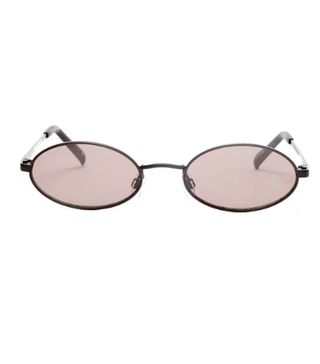 Le Specs + Love Train Oval-Frame Metal Sunglasses