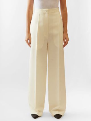 The Row + Pleated Wool-Blend Wide-Leg Trousers