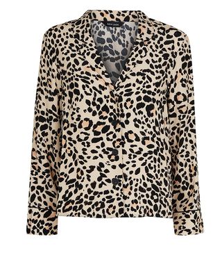 New Look + Tan Leopard-Print Shirt